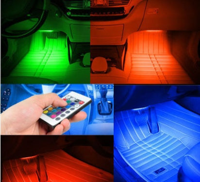 Flag Village Auto Tools Automotive atmosphere One to four lights Remote 4x9 LED atmosphere lamp Indoor foot lamp