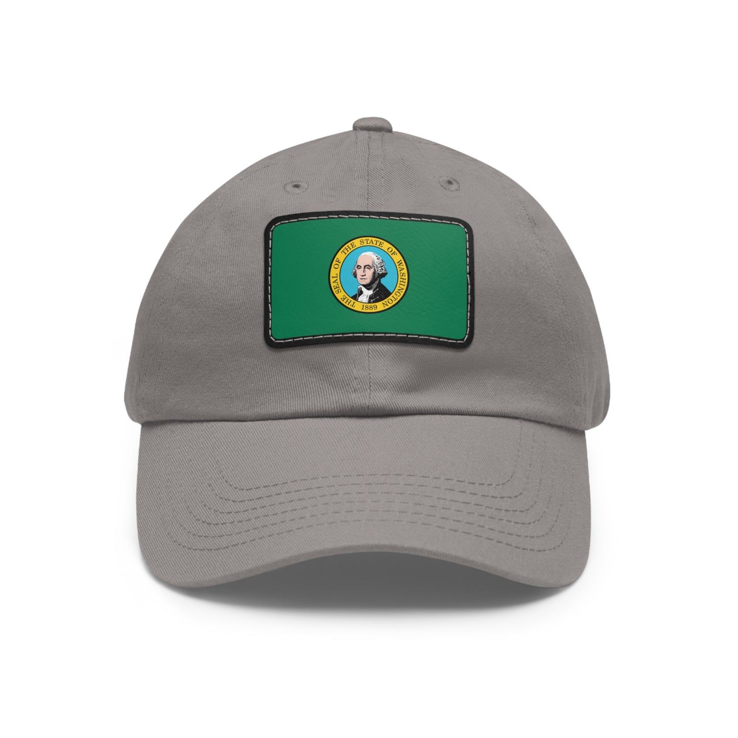 Flag Village USA Washington State Flag Hat Cap with Leather Patch