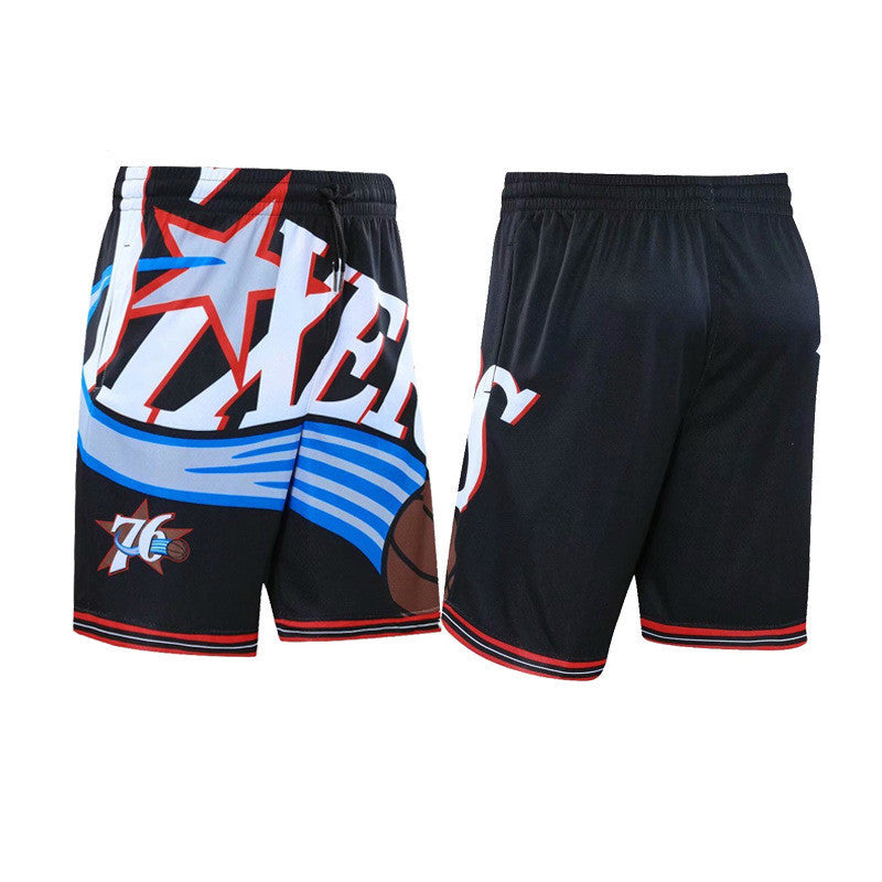Flag Village 76-person Retro Basketball Outdoor Running Sports Beach Casual Loose Breathable Trendy Fashion Shorts