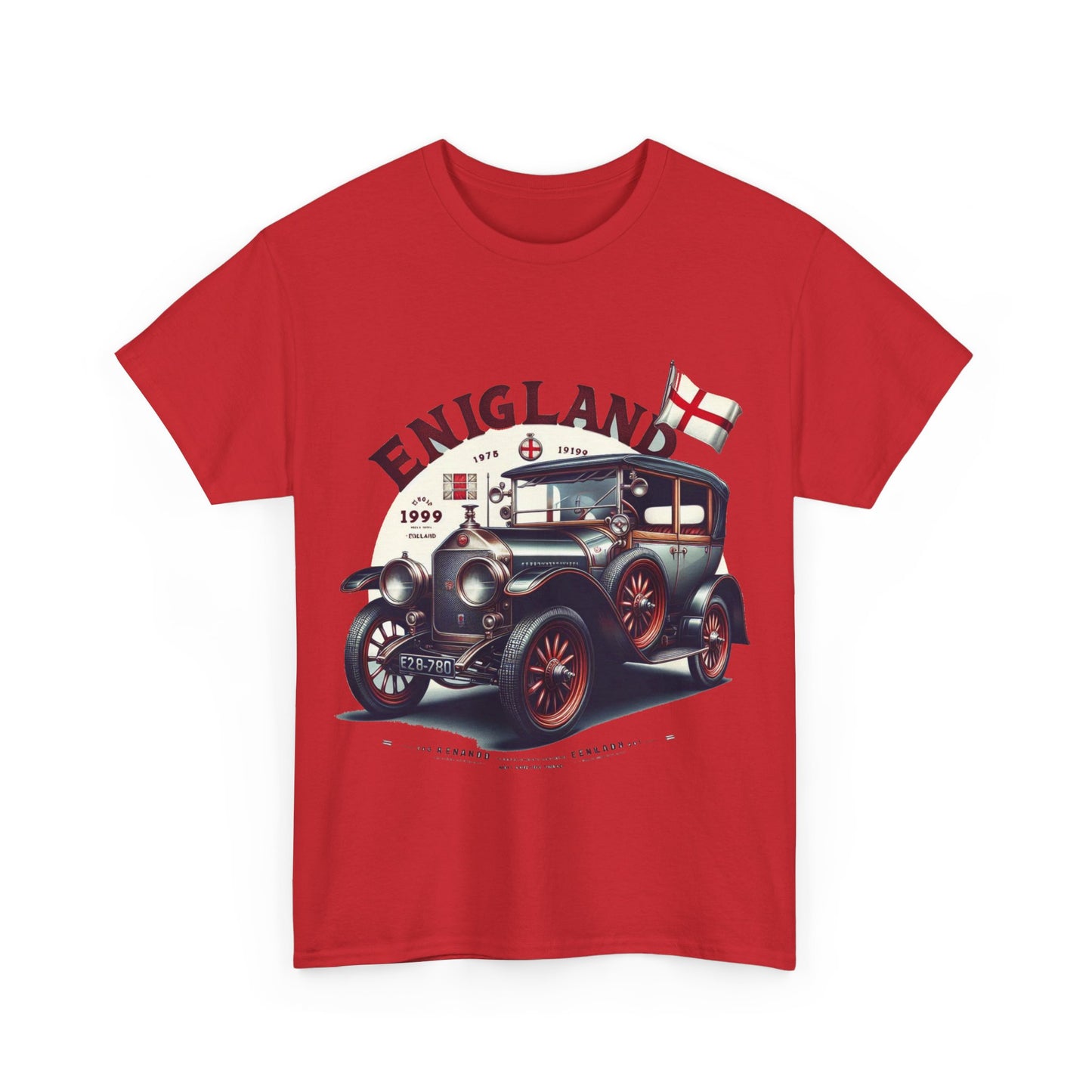 Flag Village UK Vintage Car Flag T-SHIRT Heavy Cotton Tee UK0020