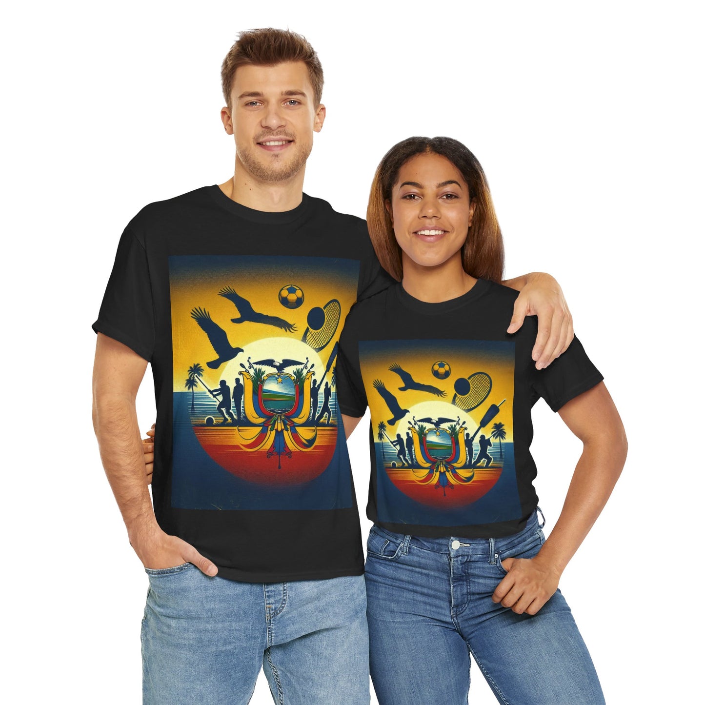 Flag Village Ecuador Sporting Flag T-SHIRT Heavy Cotton Tee ECU0008
