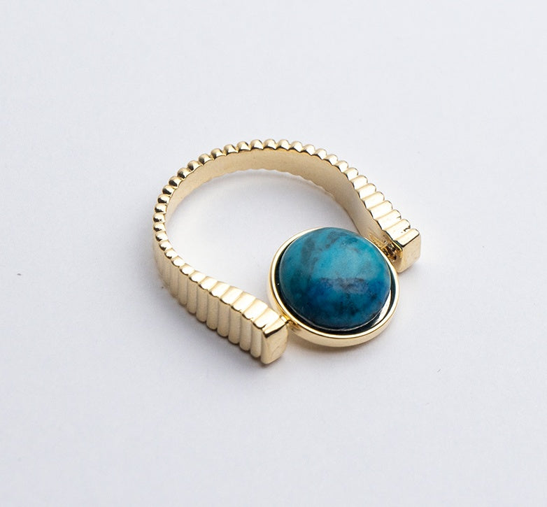 Flag Village Original Fidget Spinner Rings Natural Stone Rings Replaceable Spinners For Anxiety And Stress Relief Jewelry Gifts