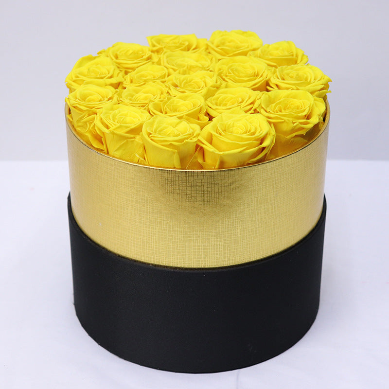 Flag Village Immortal Flower Hug Bucket 18 Roses Box Mother's Day Tanabata Valentine's Day Gift