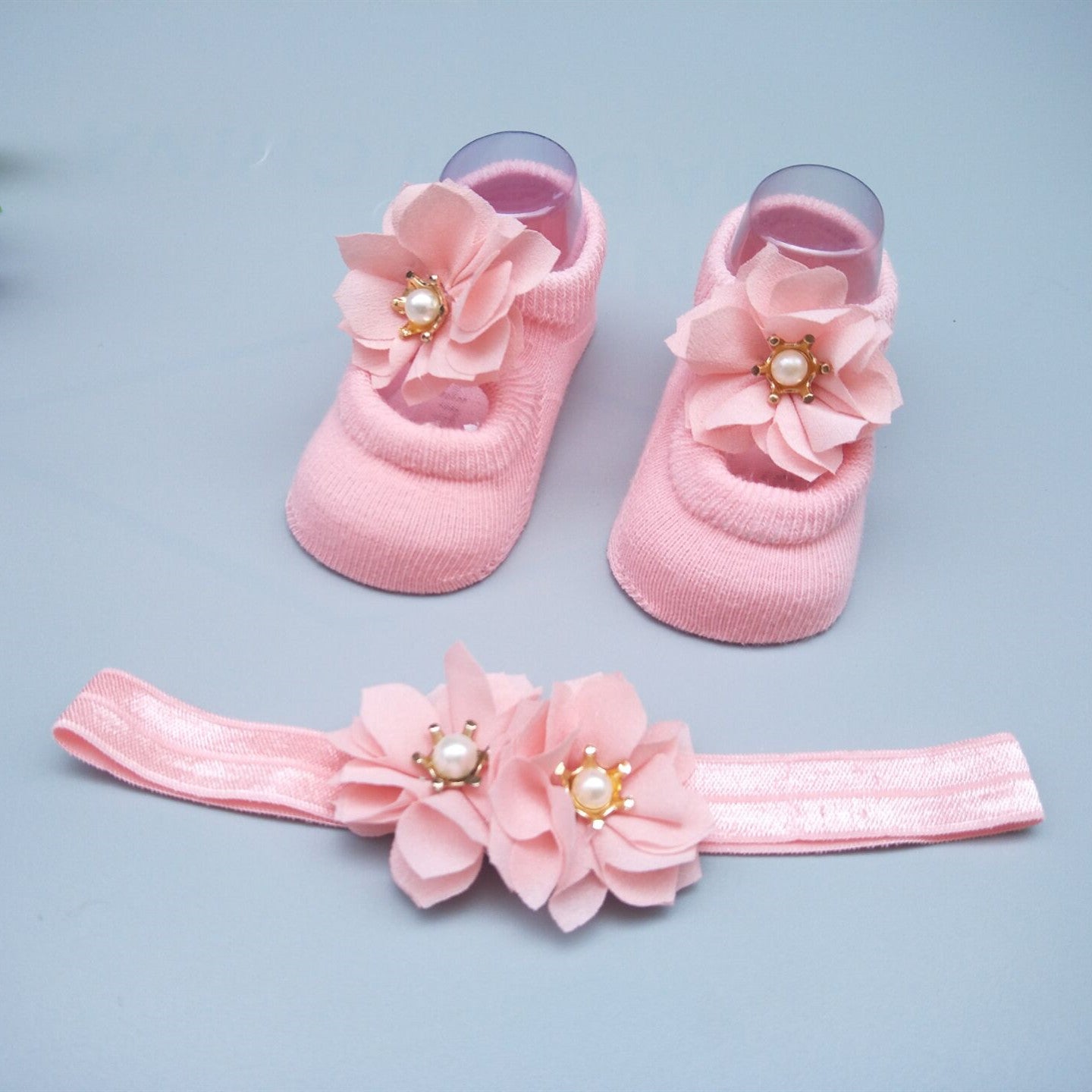 Flag Village New Baby Girl Socks Headband Gift Box