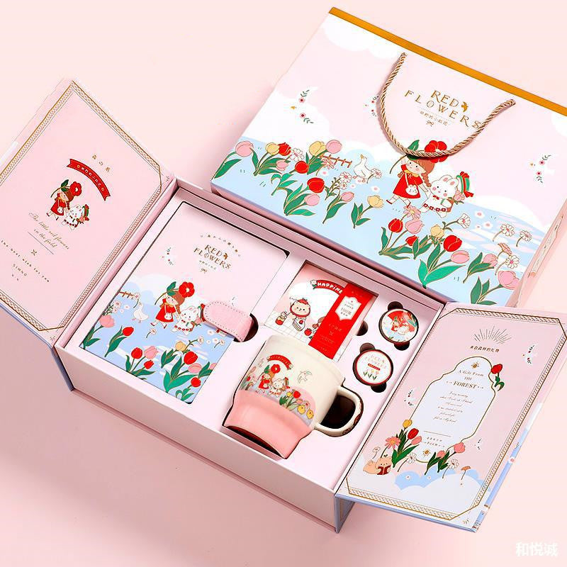Flag Village This Set Gift Box Cute Girl Heart Luxury Handbook Cartoon