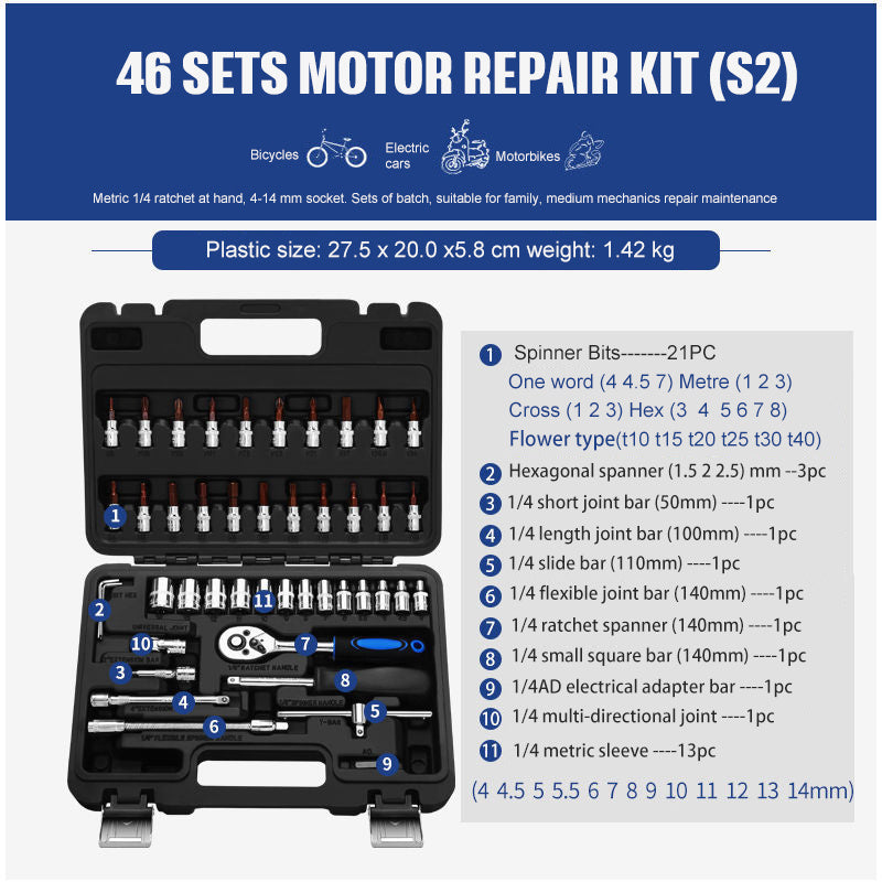 Flag Village Auto Tools Socket Ratchet Wrench Set Repair Tools