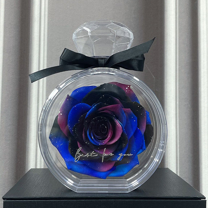 Flag Village Natural Eternal Flower Ornaments Transparent Cover Dried Rose Gift Box For Christmas New Year Valentine's Day Home Decor