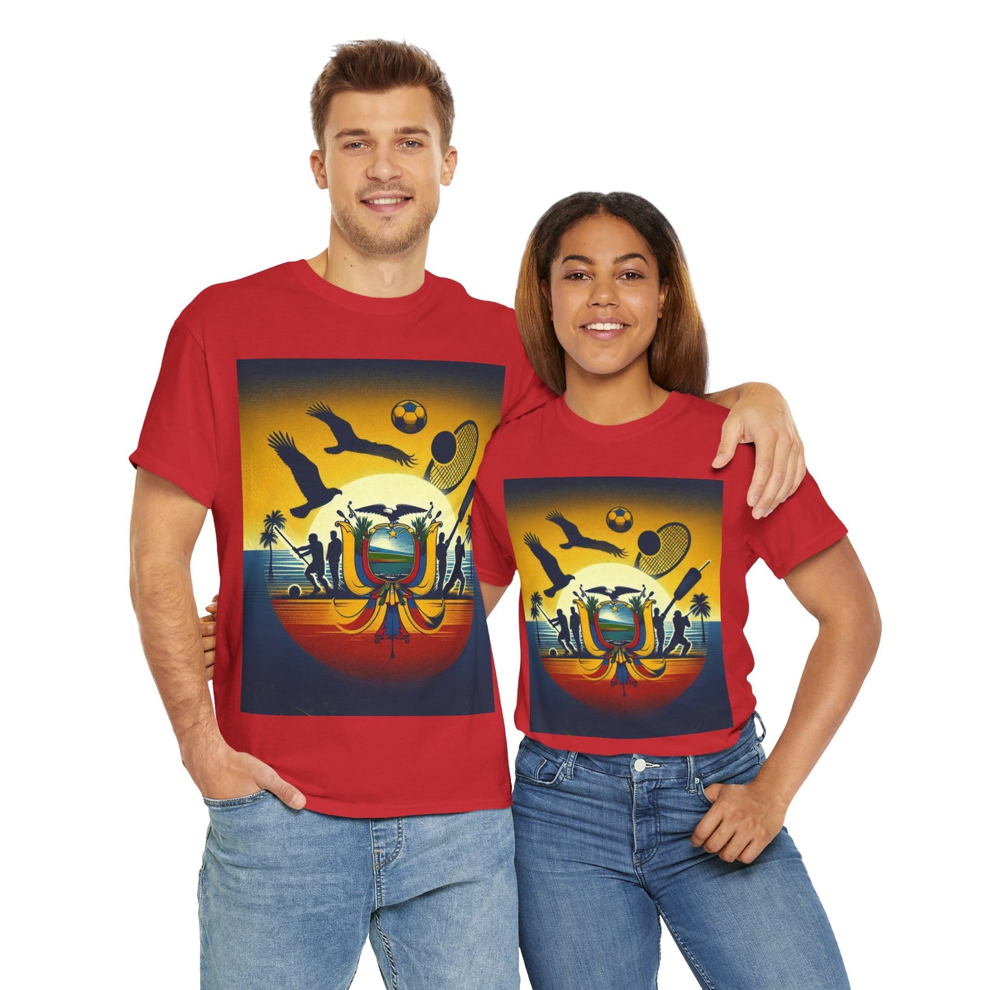 Flag Village Ecuador Sporting Flag T-SHIRT Heavy Cotton Tee ECU0008