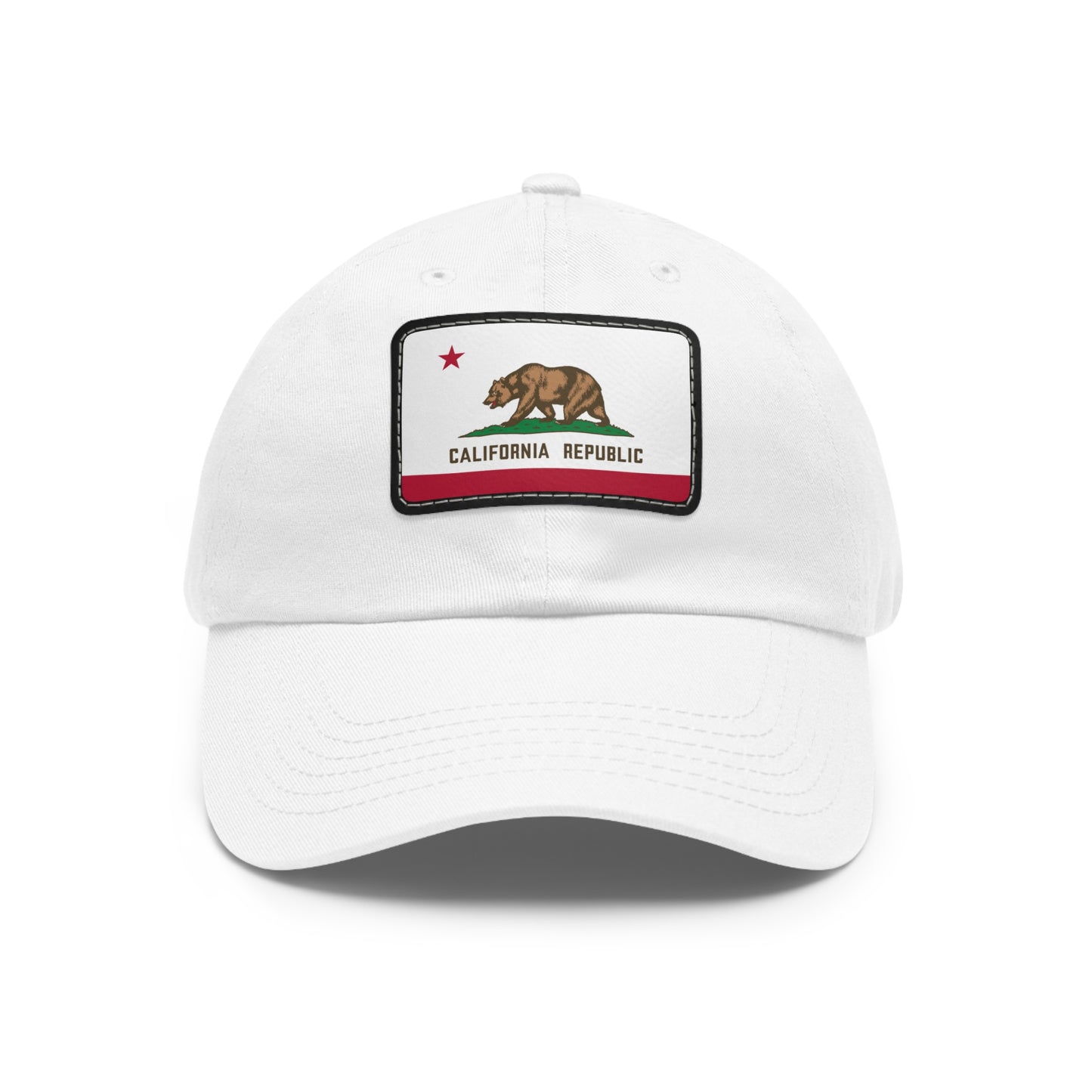 Flag Village USA California State Flag Hat Cap with Leather Patch