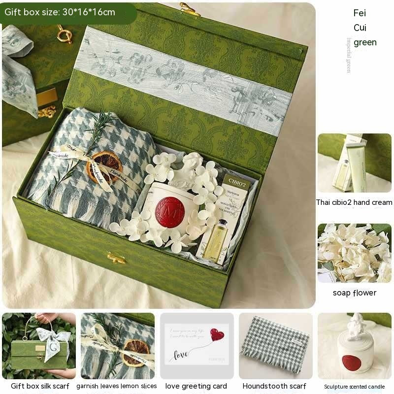 Flag Village Gift Gift For Girlfriend Niche Winter Scarf Gift Box