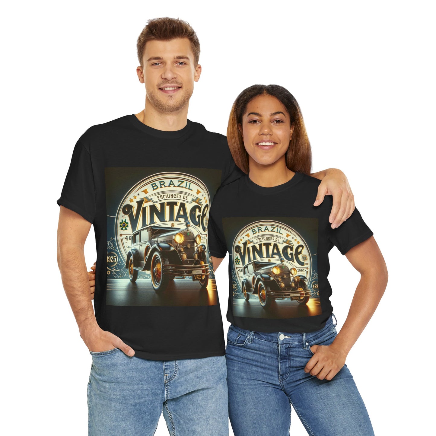 Flag Village Brazil Vintage Car Flag T-SHIRT Heavy Cotton Tee BRA0012