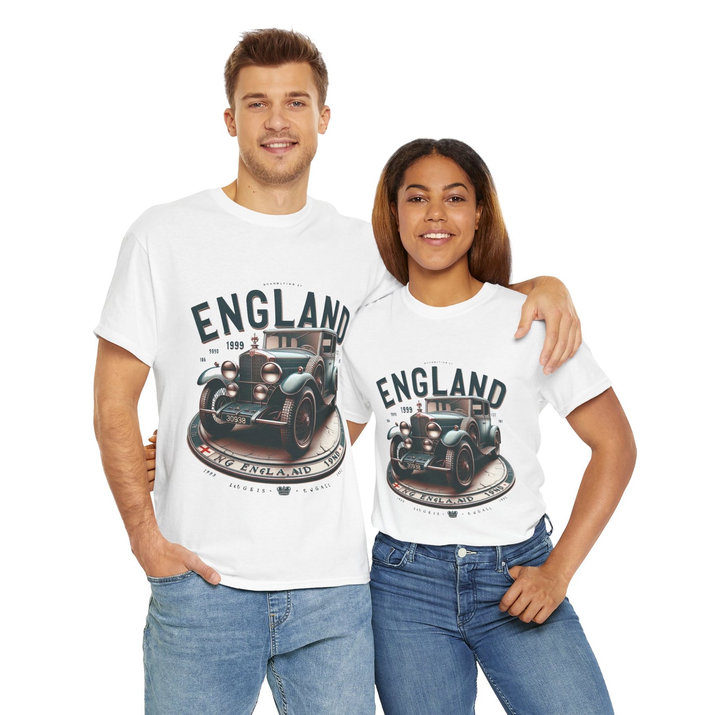 Flag Village UK Vintage Car Flag T-SHIRT Heavy Cotton Tee UK0018