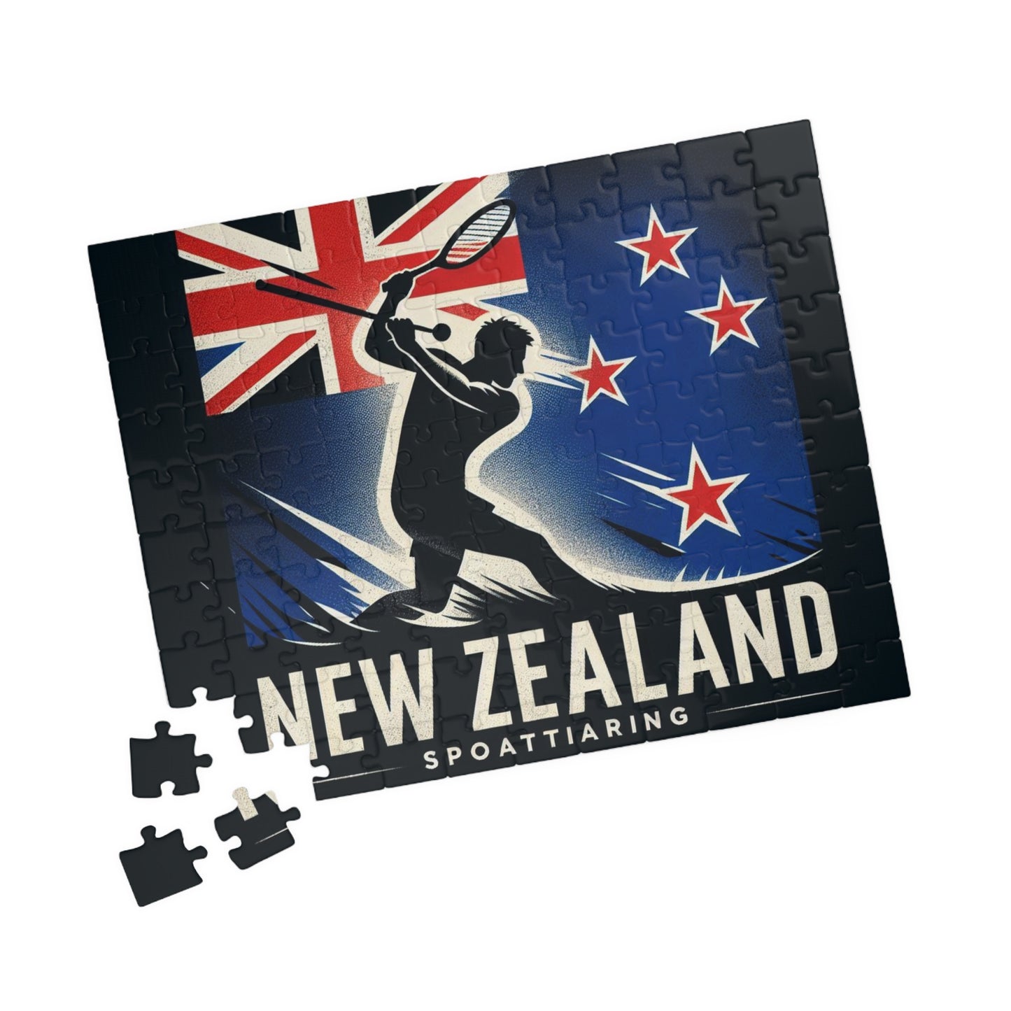 Flag Village New Zealand Sporting Flag Puzzle (110, 252, 520, 1014-piece) NZL0006