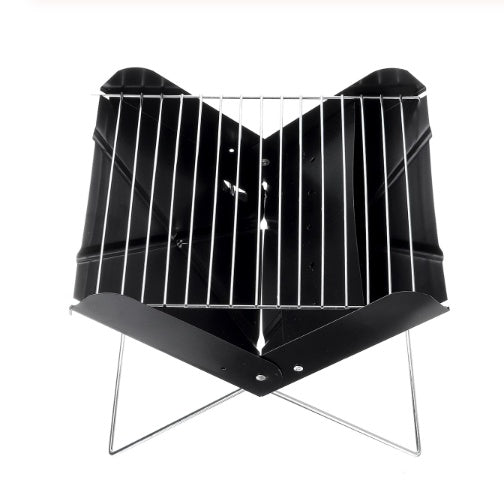 Flag Village BBQ Grill Folding Stainless Steel Portable Small Barbecue Grill Tool BBQ Outdoor Camping Charcoal Furnace BBQ Grills Accessories