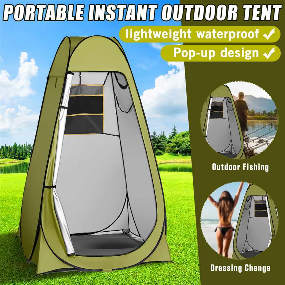 Flag Village Portable Privacy Shower Toilet Automatic Camping Tent UV Function Travel Camping Tent Outdoor Dressing Beach Sun Shelte