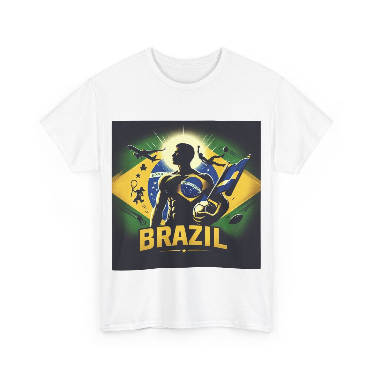 Flag Village Brazil Sporting Flag T-SHIRT Heavy Cotton Tee BRA0012