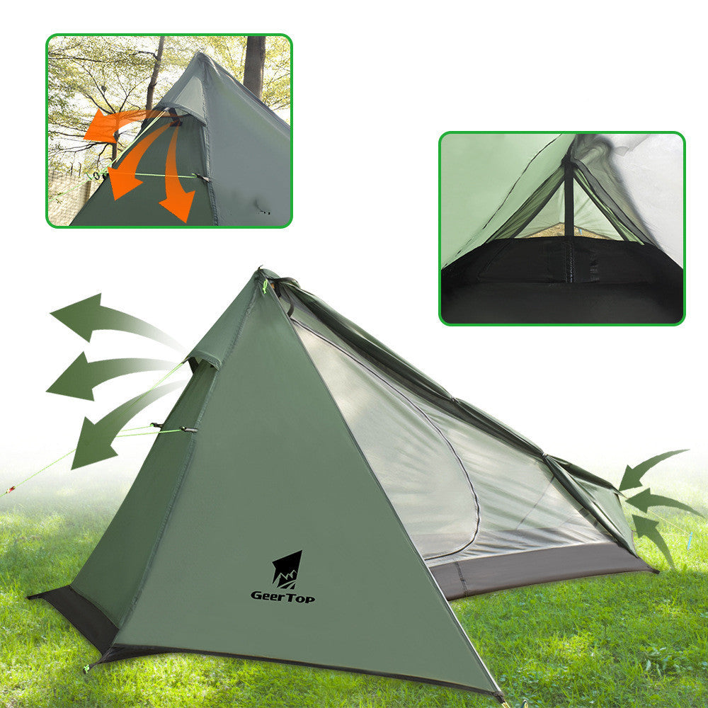 Flag Village Single Poleless Tent Full Set Right Opening Picnic Camping Tent