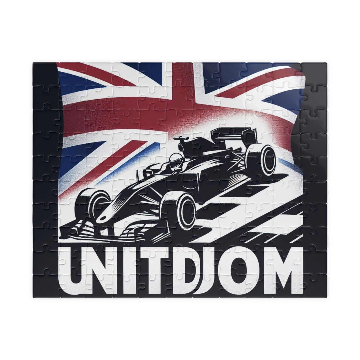 Flag Village United Kingdom Racing Car Sporting Flag Puzzle (110, 252, 520, 1014-piece) UK0004