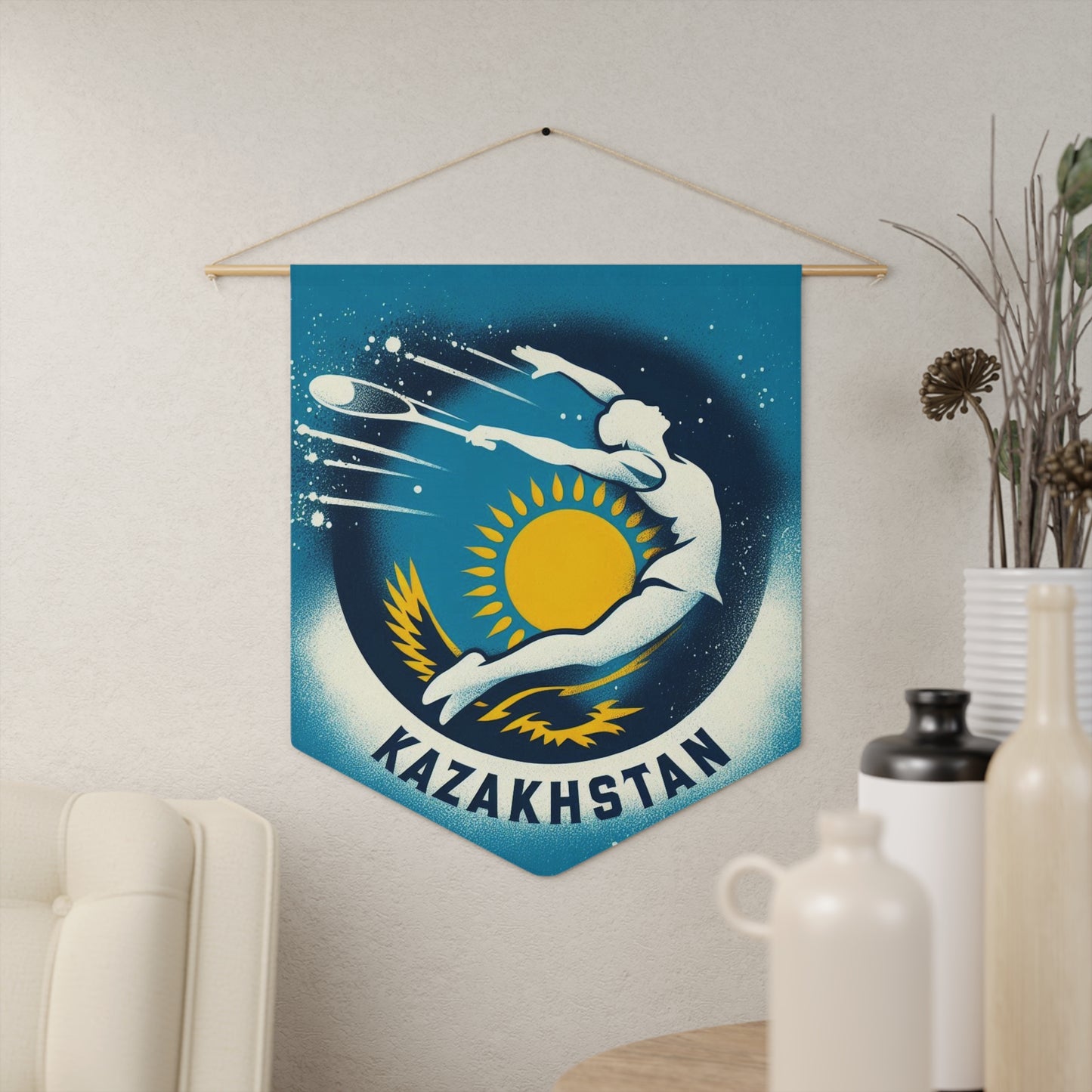 Flag Village Kazakhstan Flag Pennant Sporting Home Wall decoration KAZ0001