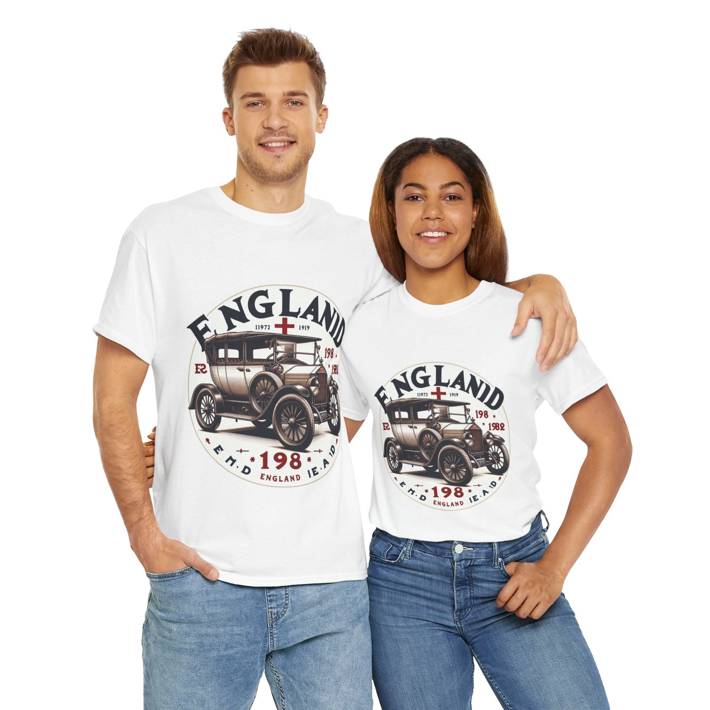 Flag Village UK Vintage Car Flag T-SHIRT Heavy Cotton Tee UK0019