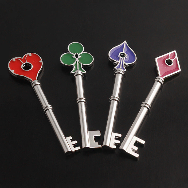 Flag Village Playing Card Key Shape Keychain Gift Box Set