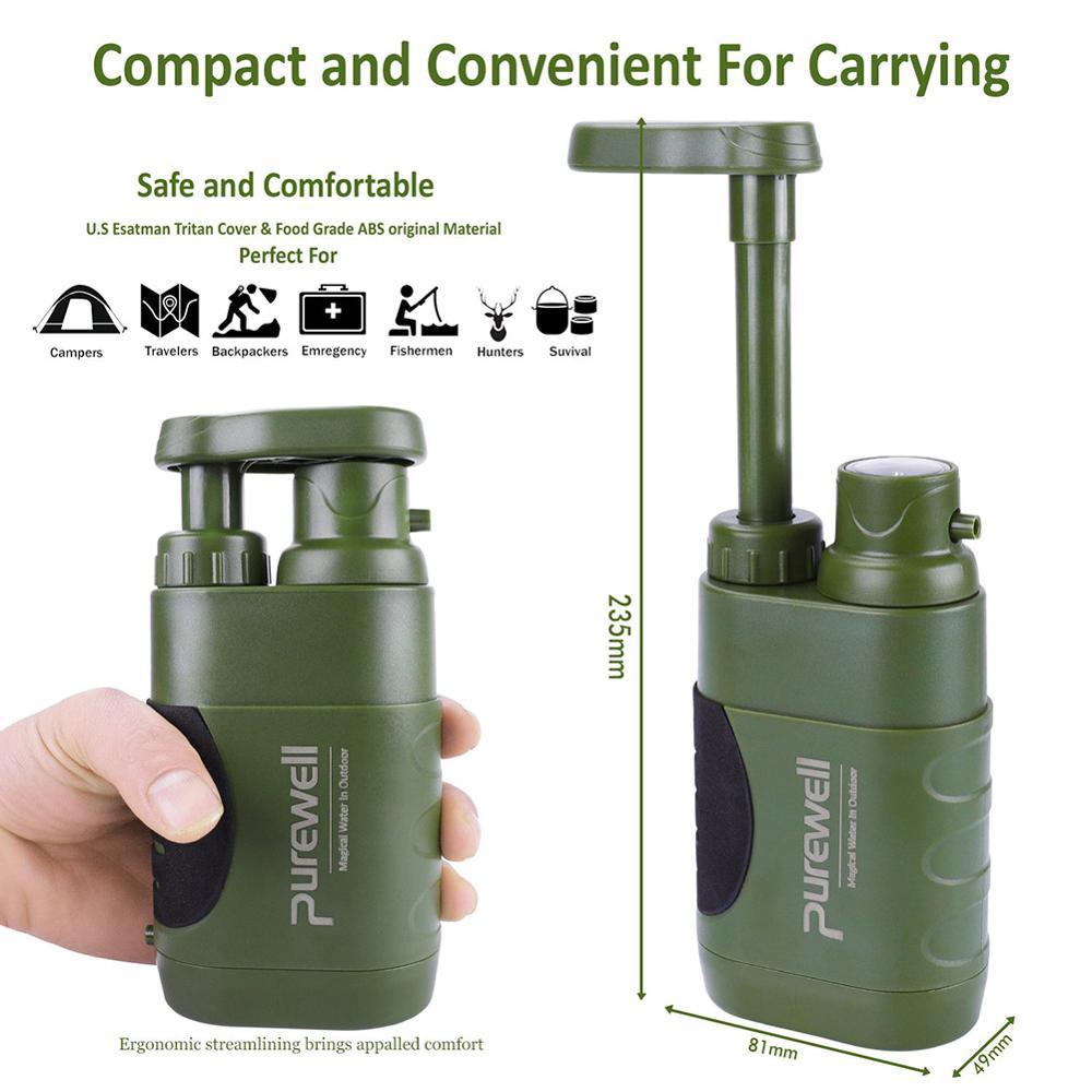 Flag Village Multistage Outdoor Water Purifier for Emergency Camping Wilderness Survival