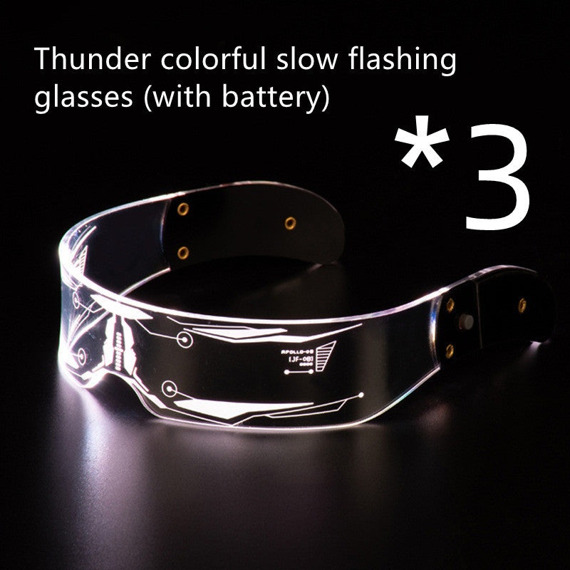 Flag Village LED Luminous Glasses Party Bar Disco Punk Glasses Futuristic Style Festival Goggles Decoration Gifts