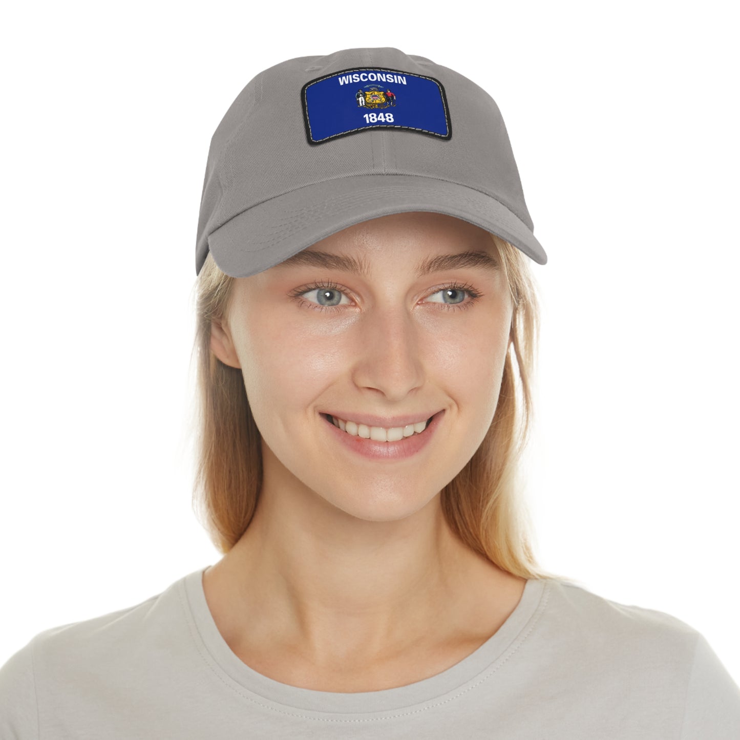 Flag Village USA Wisconsin State Flag Hat Cap with Leather Patch