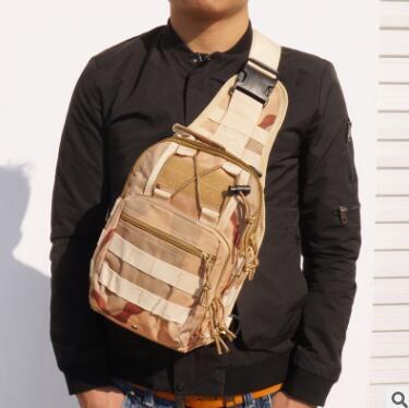 Flag Village Hot Style Canvas Riding Pack Camouflage Field Sports Small Chest Bag Single Shoulder Oblique Cross Outdoor Tactical Package.