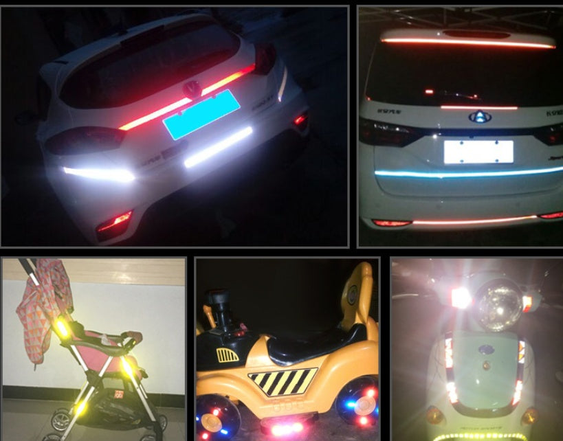 Flag Village Auto Tools Car and motorcycle bicycle reflective stickers mountain bike luminous stickers dead fly bicycle wheel body sticker