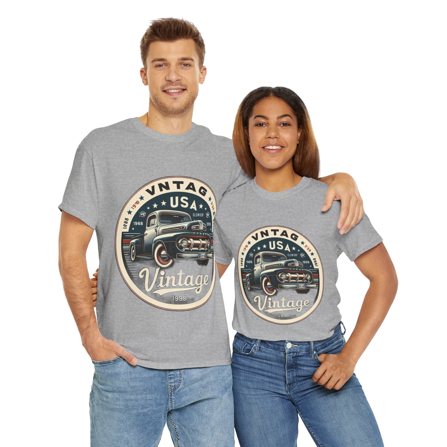 Flag Village USA Vintage Car Flag T-SHIRT Heavy Cotton Tee USA0013