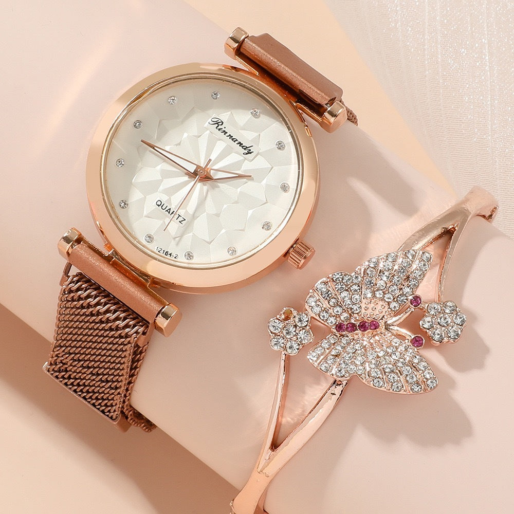 Flag Village Women's Five-piece Gift Box Quartz Wrist Watch
