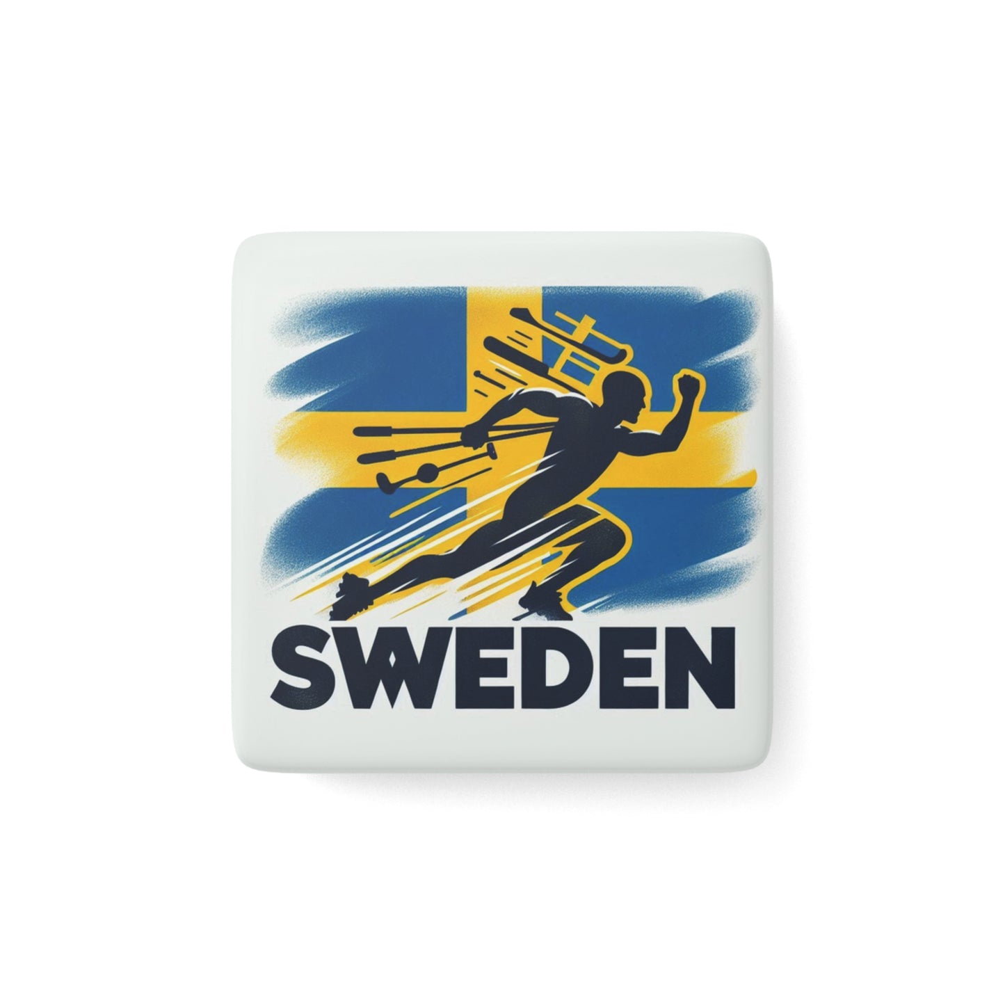 Flag Village Sweden Flag Sporting Porcelain Magnet, Square SWE0005