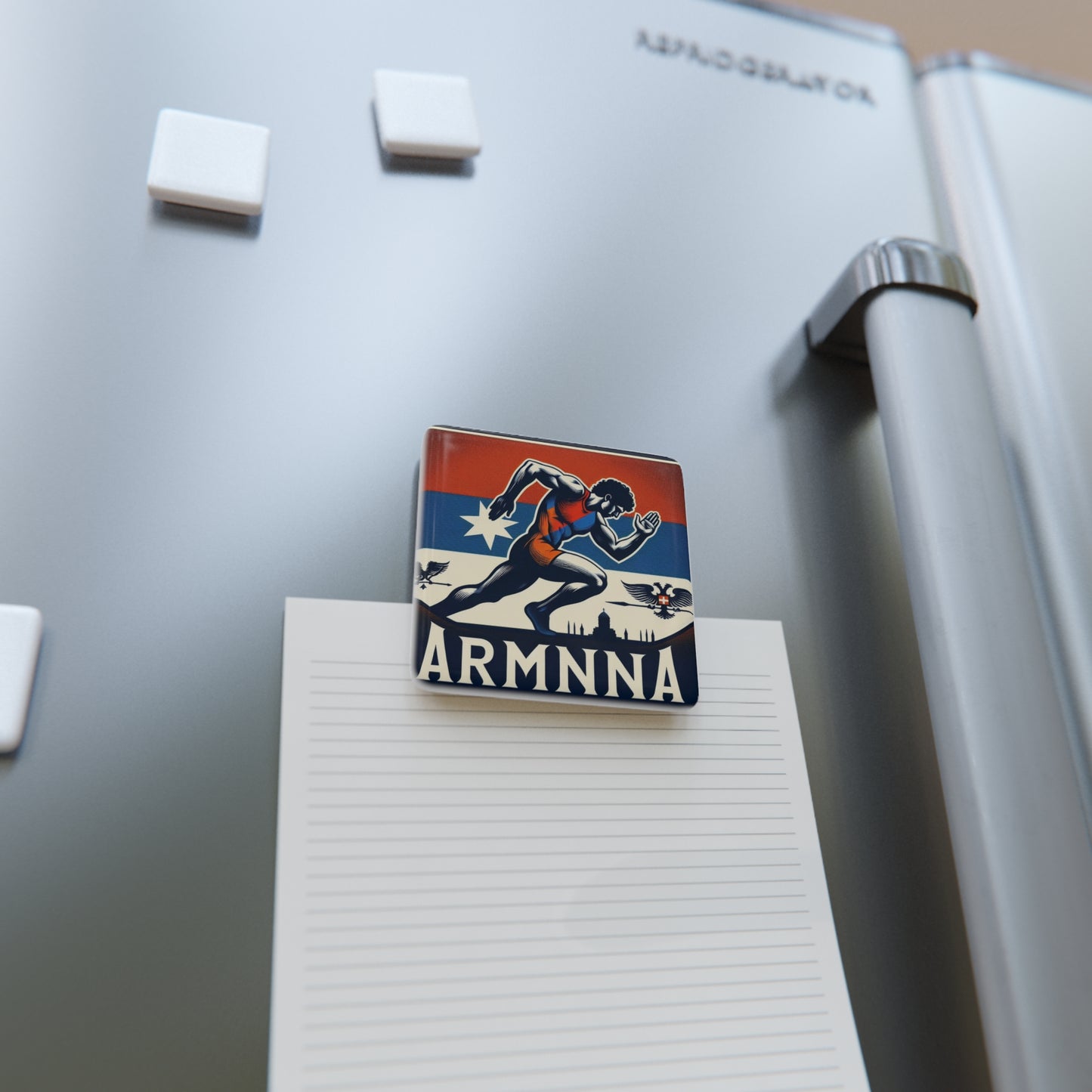 Flag Village Armenia Flag Sporting Porcelain Magnet, Square ARM0005