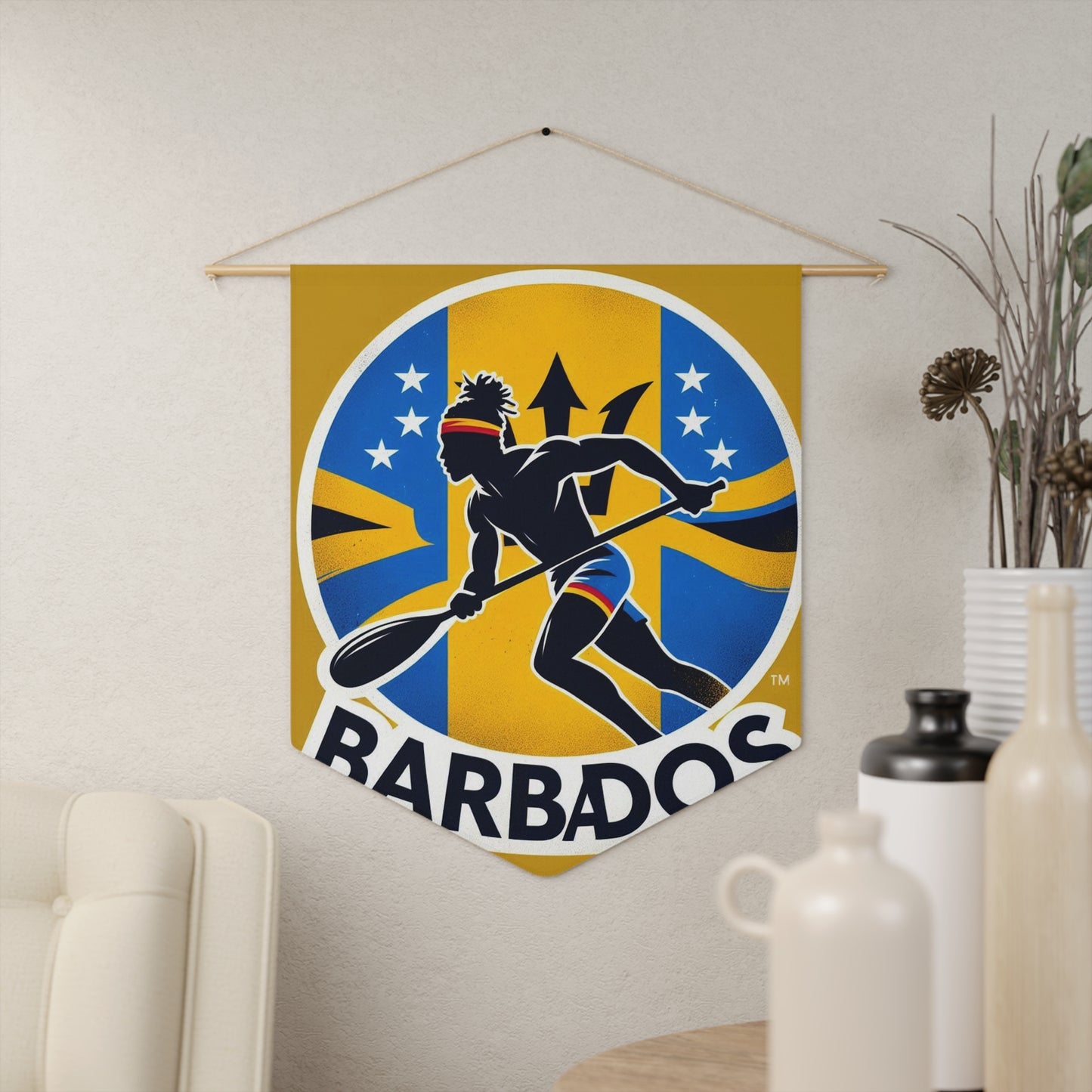 Flag Village Barbados Flag Pennant Sporting Home Wall decoration BRB0001