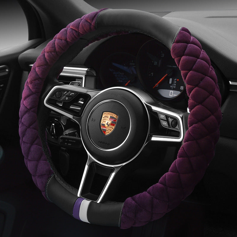 Flag Village Auto Tools Universal Car Steering Wheel Cover Winter Decoration Cute 38cm Plush Footprint Auto Automobile Vehicle Steering Wheel Protector