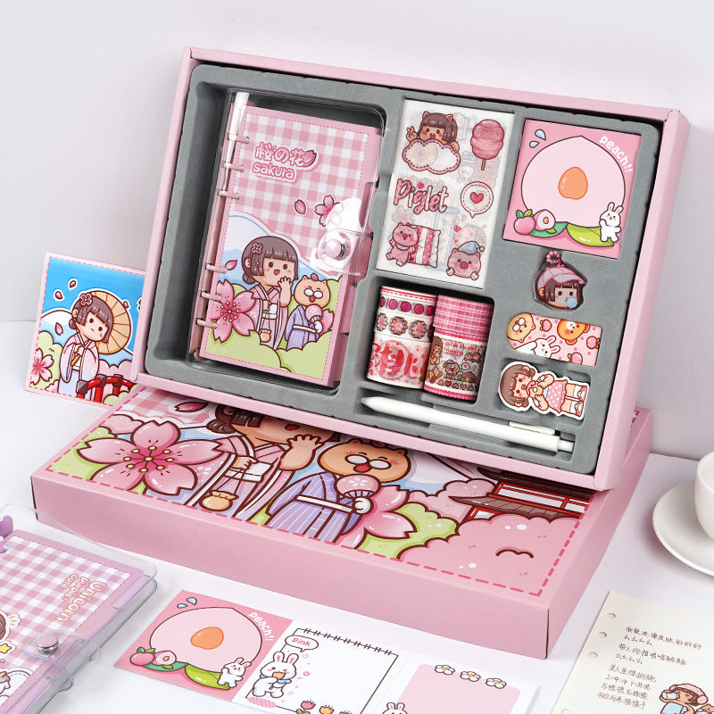 Flag Village Small Fried Glutinous Rice Cake Stuffed With Bean Paste Journal Book Creative Set Gift Box