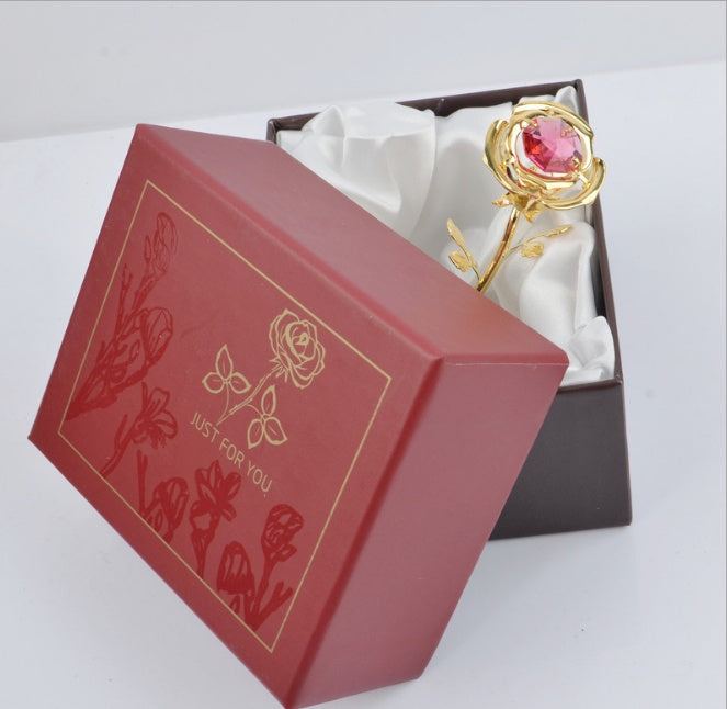 Flag Village Roses With Diamonds Qixi Valentine's Day Gifts For Wives And Lovers Home Crafts Decorations