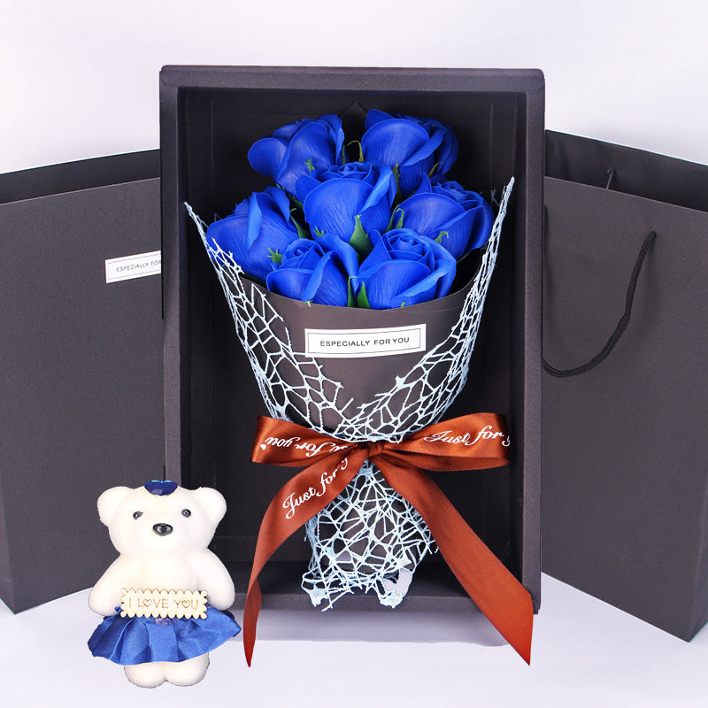 Flag Village 7 Rose Soap Bouquet Gift Box Birthday Gift