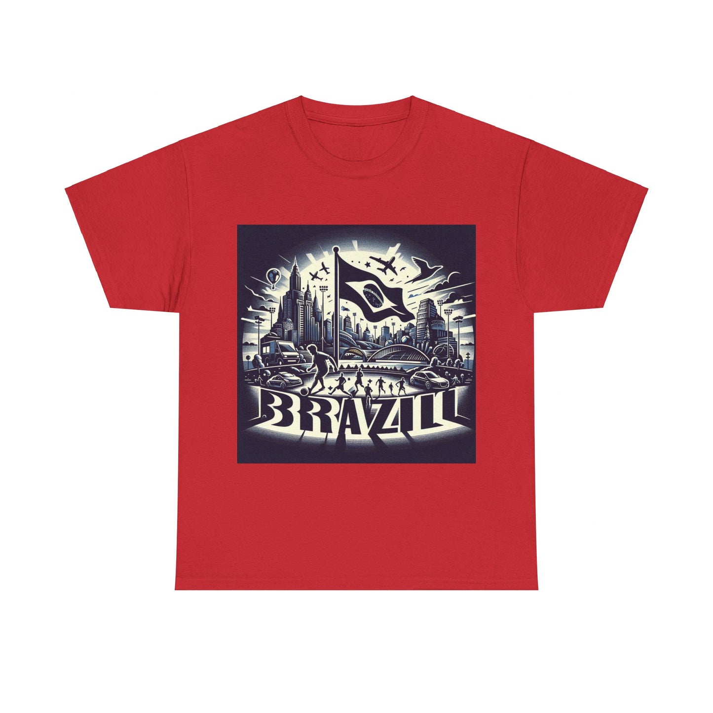 Flag Village Brazil Sporting Flag T-SHIRT Heavy Cotton Tee BRA0016