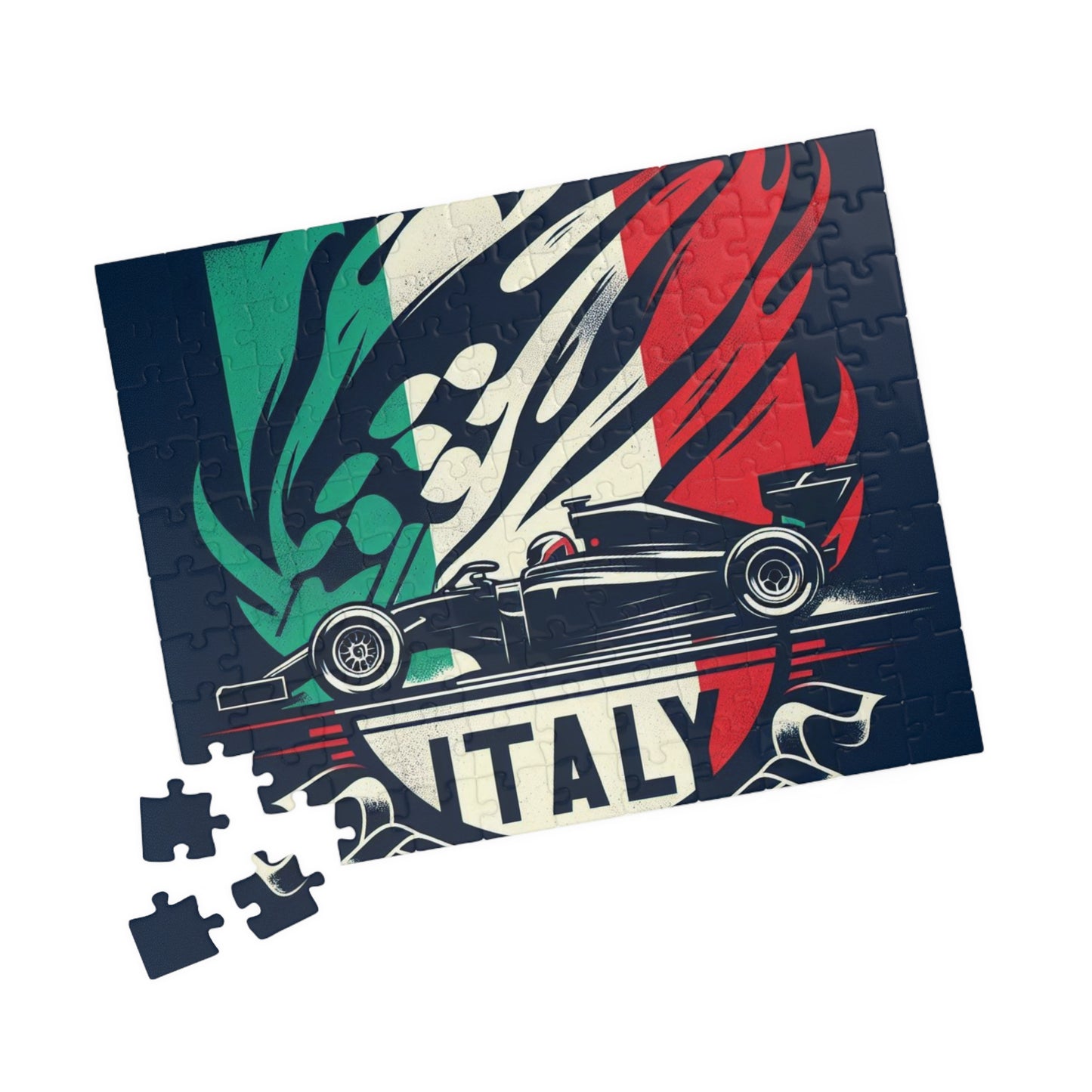Flag Village Italy Racing Car Sporting Flag Puzzle (110, 252, 520, 1014-piece) ITA0012