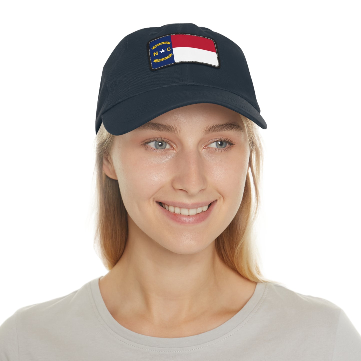 Flag Village USA North Carolina State Flag Hat Cap with Leather Patch