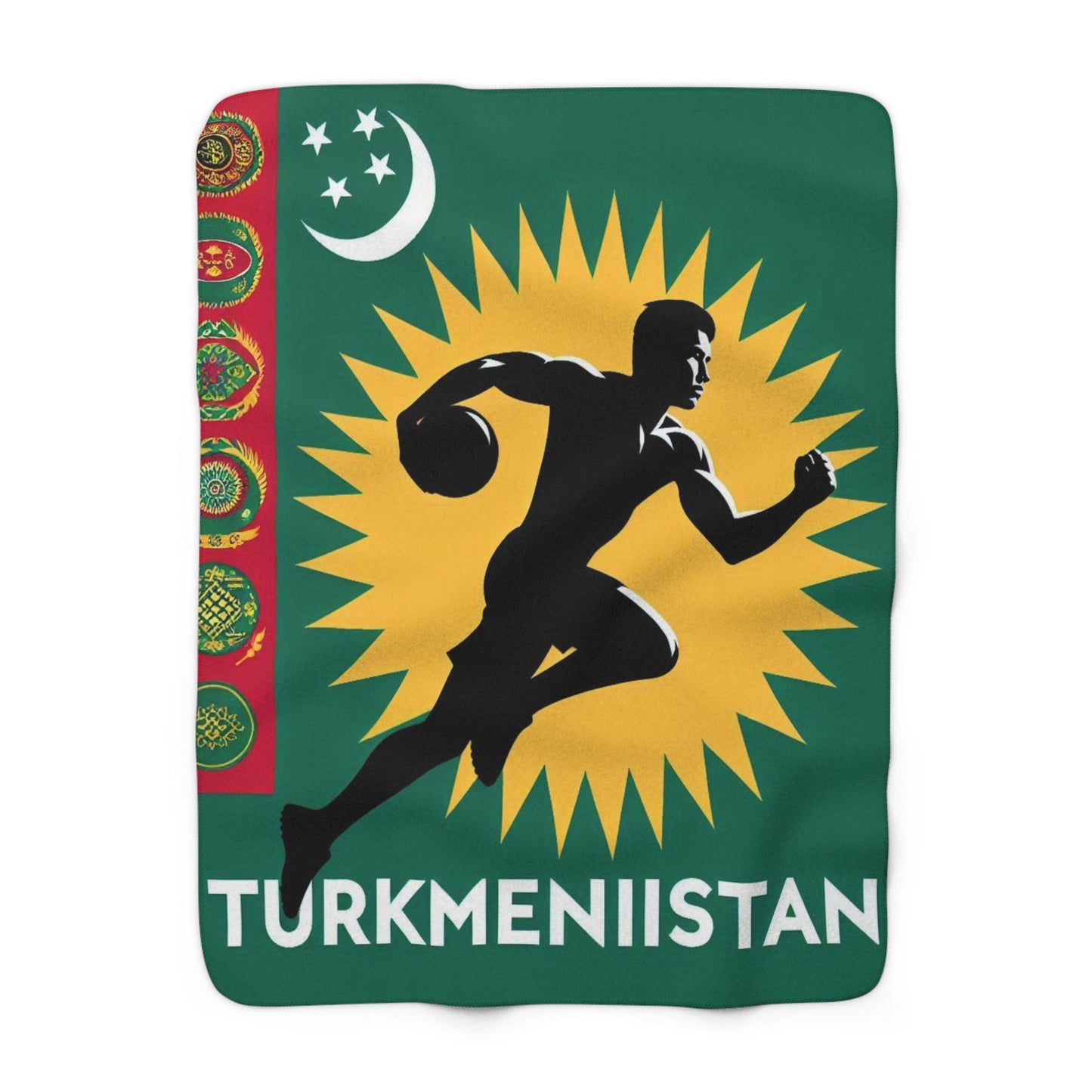 Flag Village Turkmenistan Sporting Flag Sherpa Fleece Blanket TKM0003