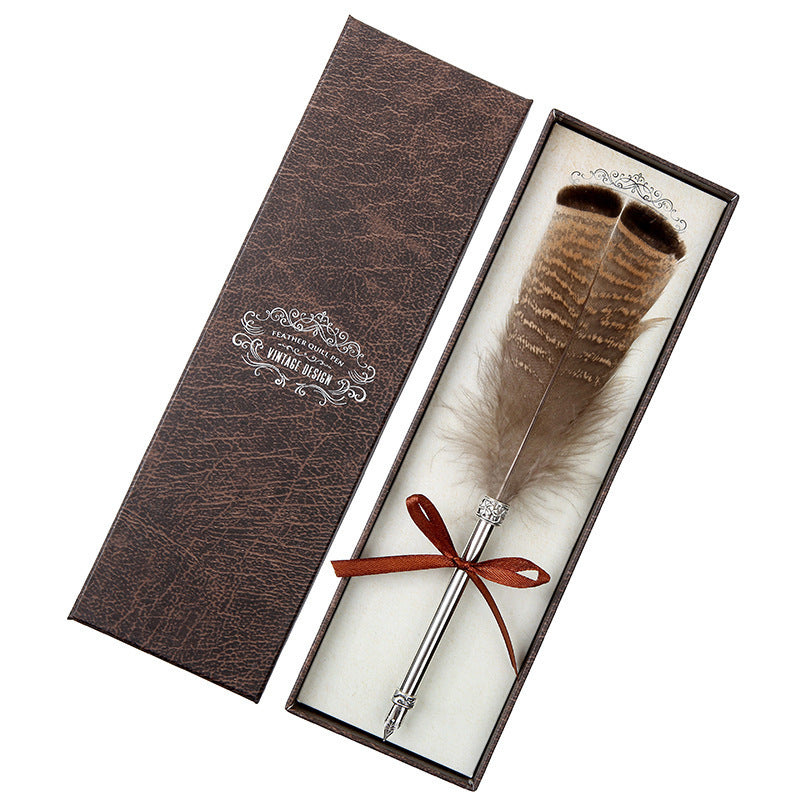Flag Village European Retro Feather Pen Gift Box