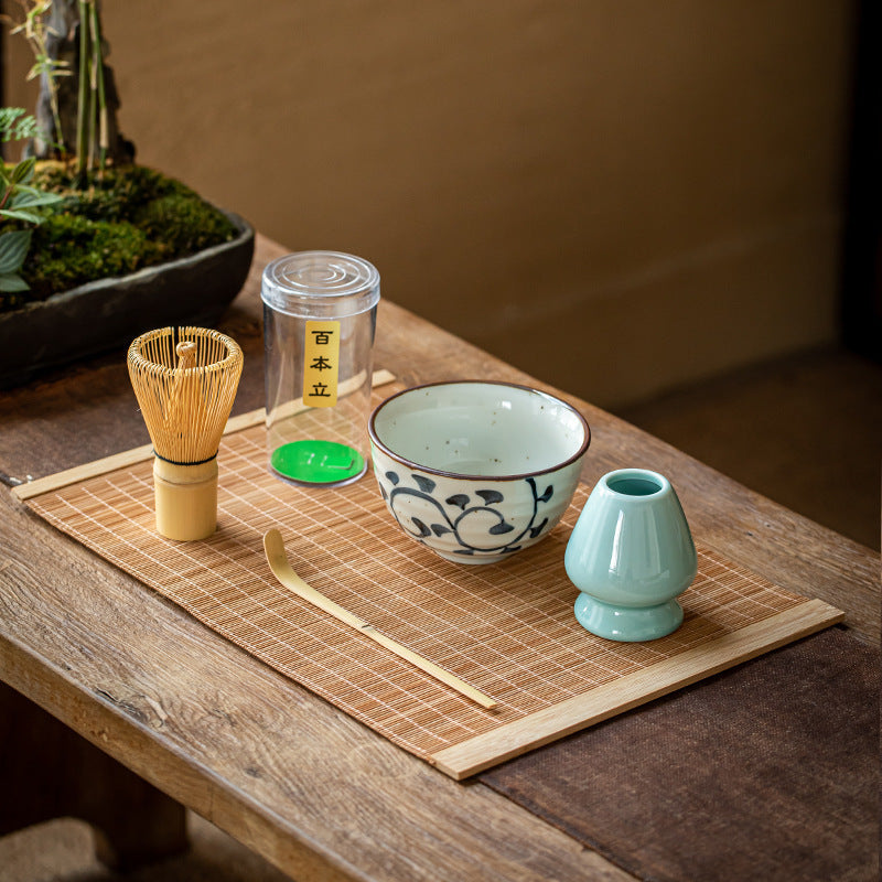 Flag Village Tea Bowl Matcha Brushing Tea Tool Set Japanese Gift Box