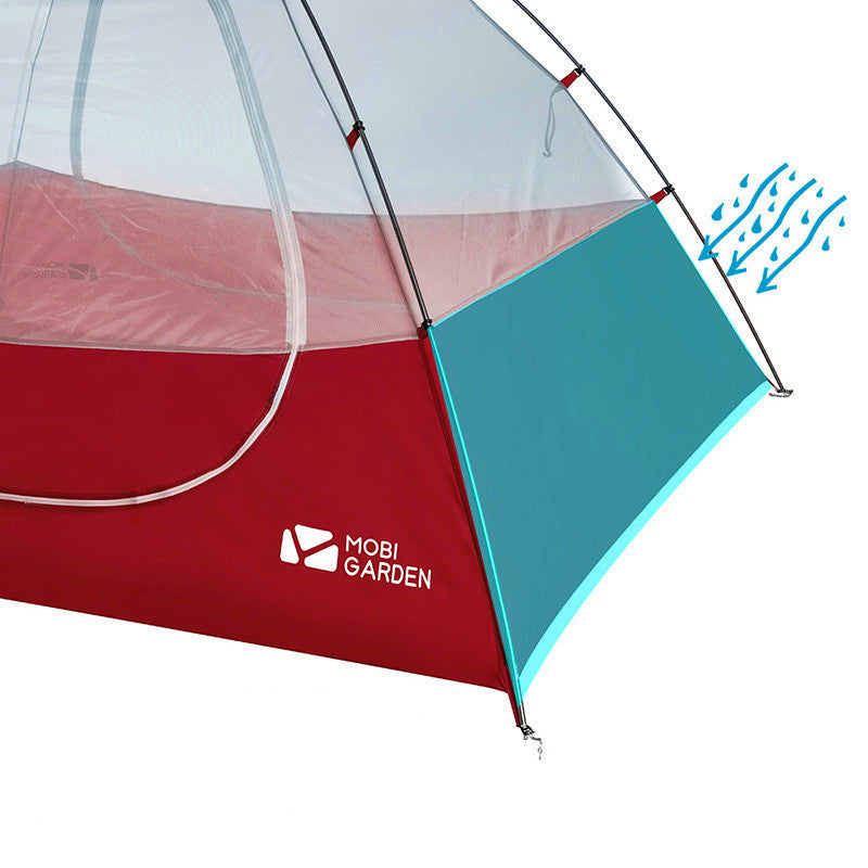 Flag Village Mountaineering Camping Windproof And Rainproof Aluminum Alloy Three Season Double Deck Camping Tent
