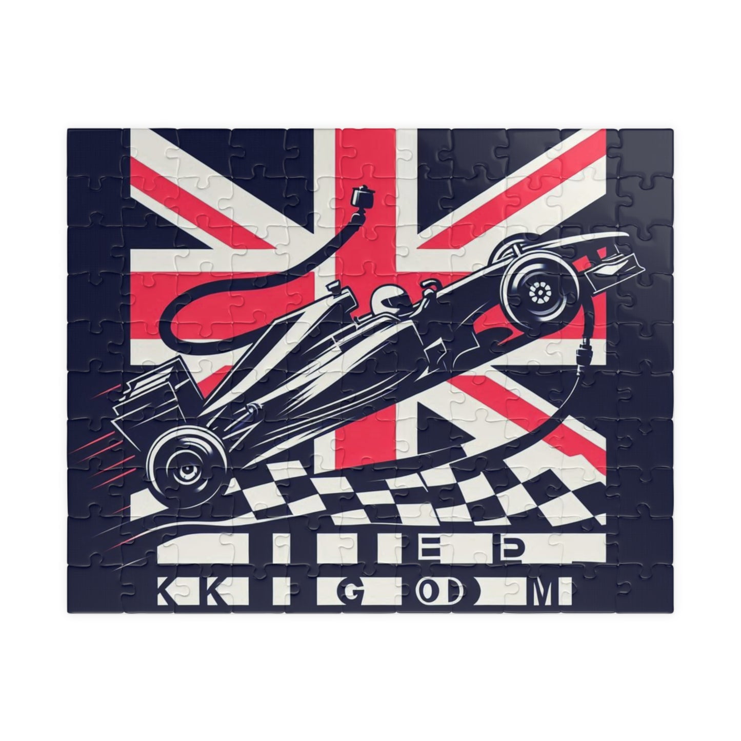 Flag Village United Kingdom Racing Car Sporting Flag Puzzle (110, 252, 520, 1014-piece) UK0003