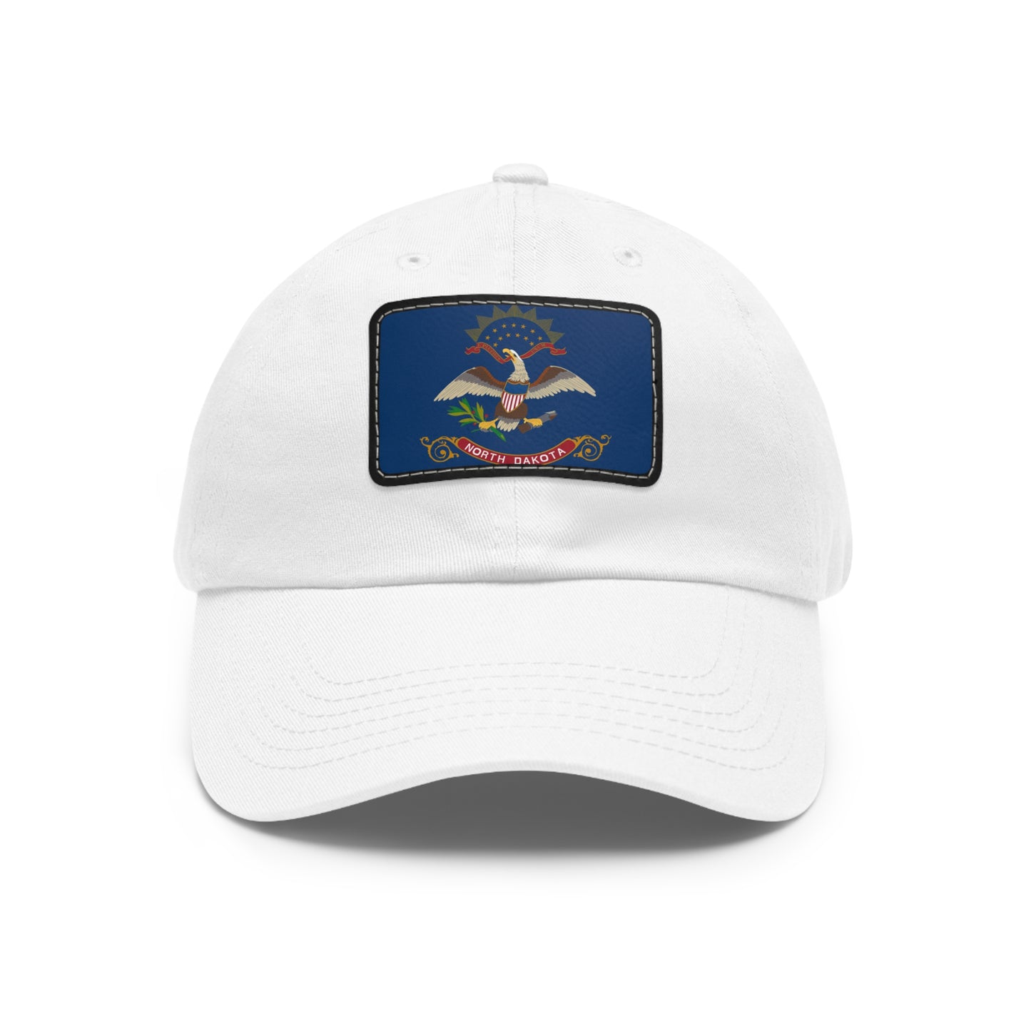 Flag Village USA North Dakota State Flag Hat Cap with Leather Patch