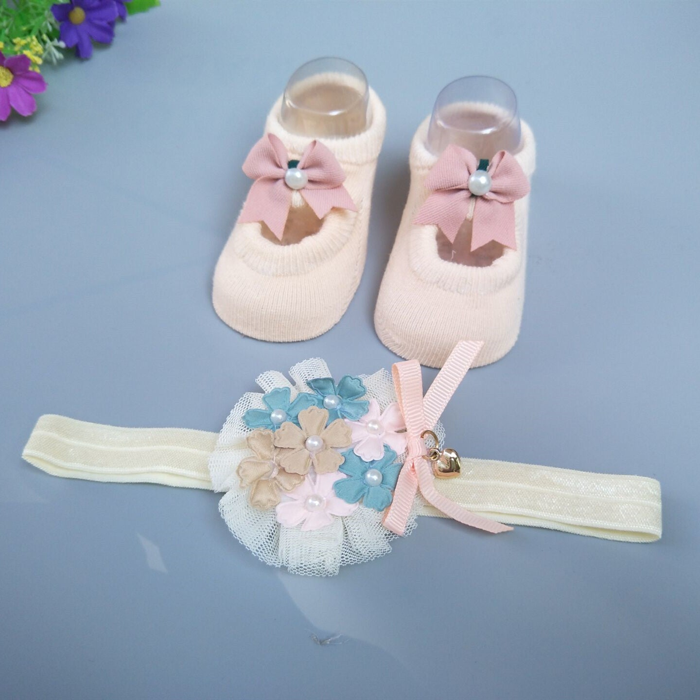 Flag Village New Baby Girl Socks Headband Gift Box