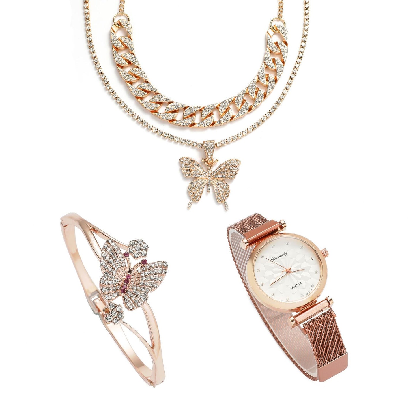 Flag Village Women's Five-piece Gift Box Quartz Wrist Watch